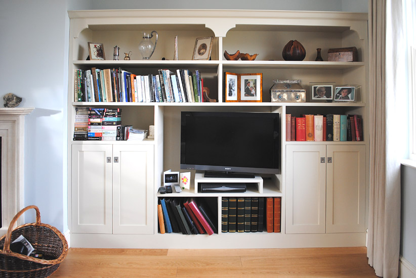 fitted shelves and cupboard made by Drew Boulanger