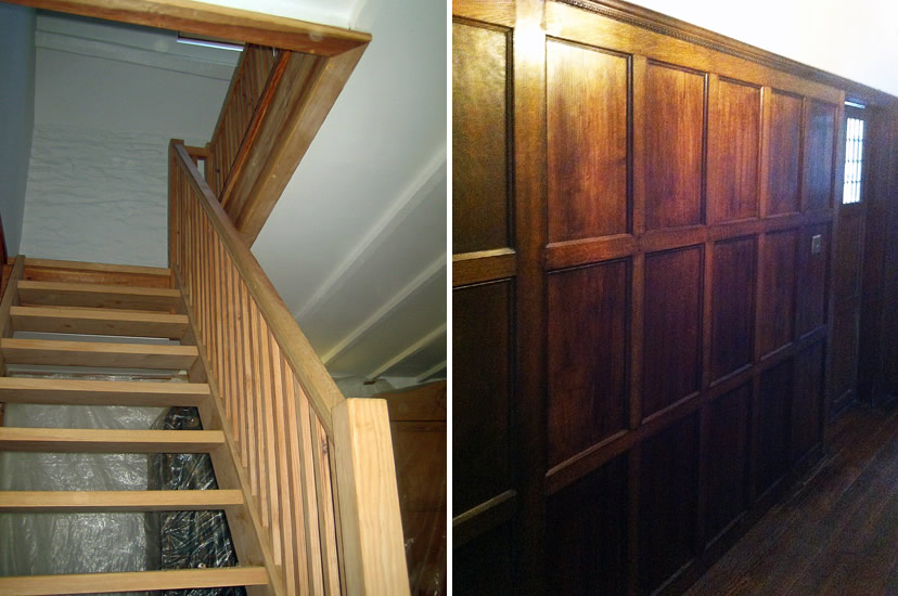 panelling and staircase made by Drew Boulanger